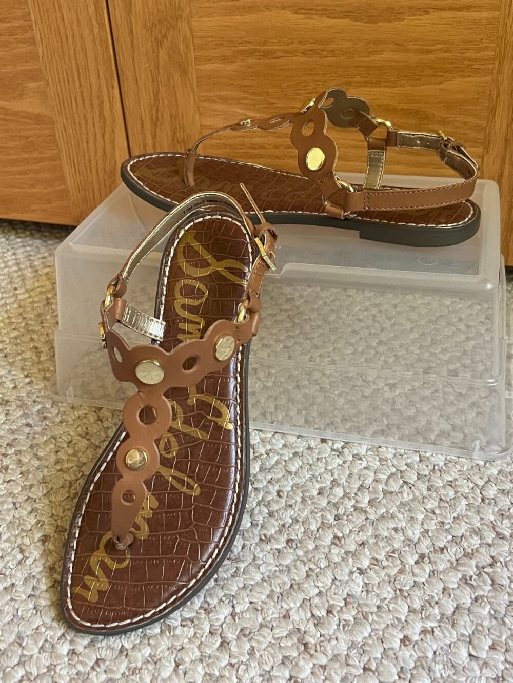 SAM EDELMAN -- Gilly T-Strap Thong Sandal -- Excellent Condition